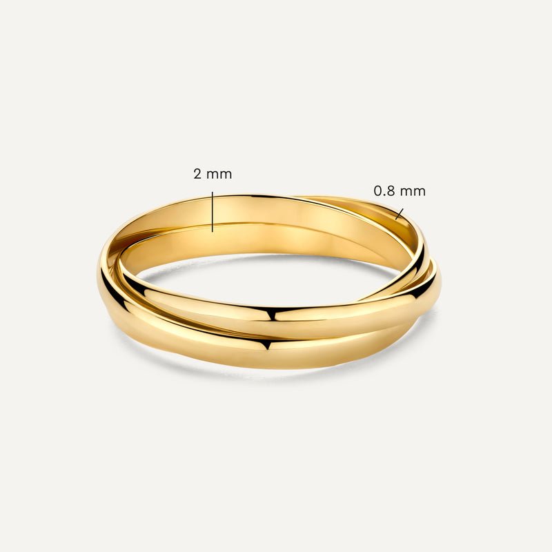 Tragekomfort des 585 Gold Triple Band Rings